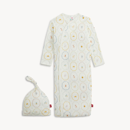 PREORDER Nursery Magic Cream Modal Gown+hat Set Magnetic Me