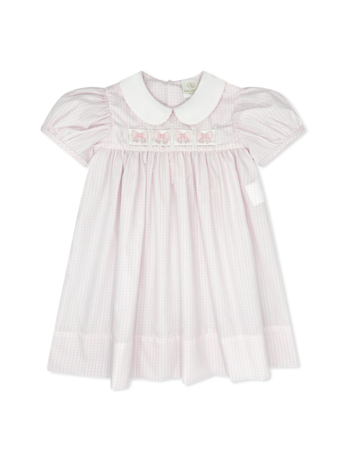 RUTH RIBBON DRESS- CLASSIC PINK WINDOWPANE (Copy) - Persnickety Shop