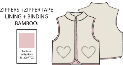 Angel Dear Sherpa - Zip Vest With Heart Pockets
