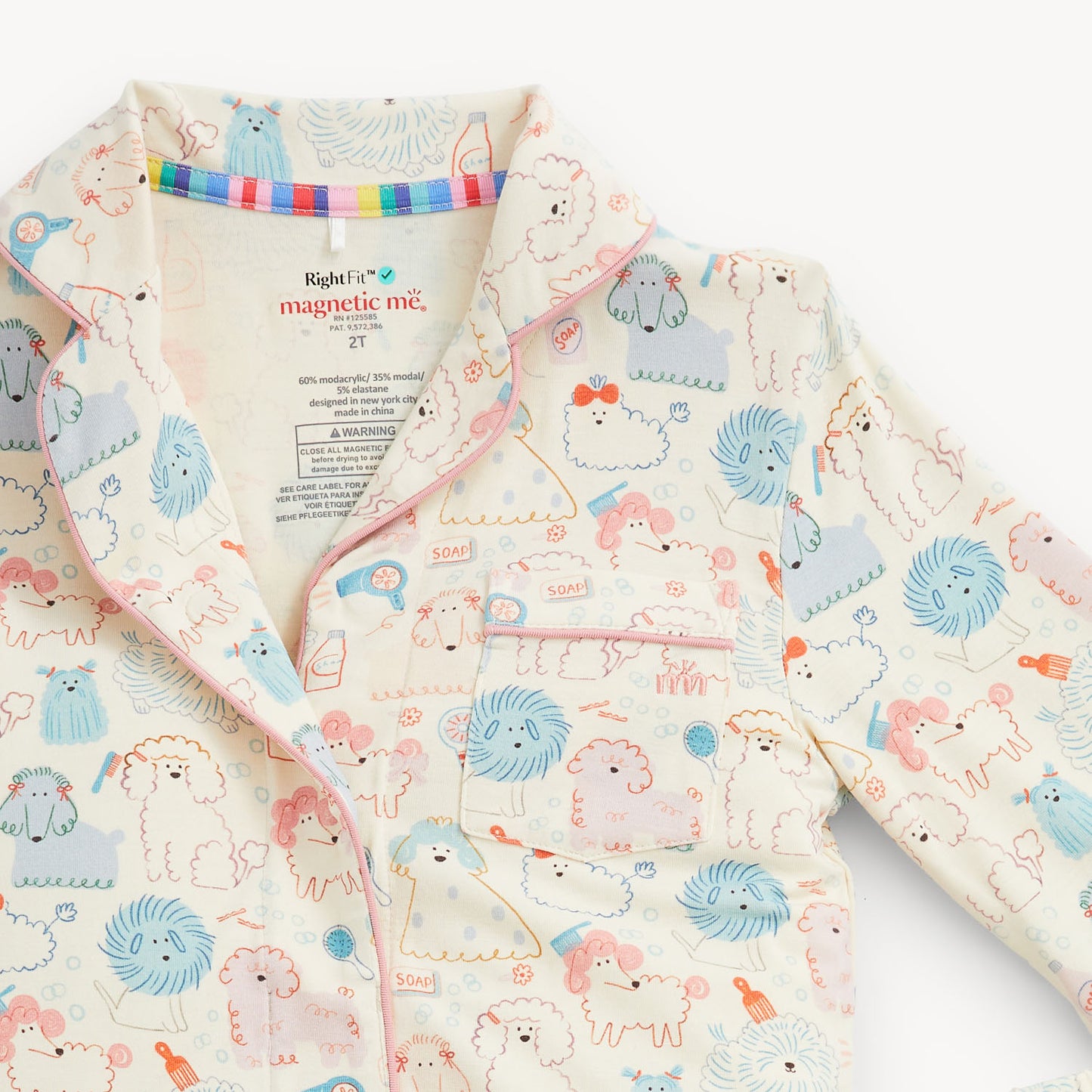 Preorder Poodle Pawlor Rf L/s Pj Set W Piping Magnetic Me