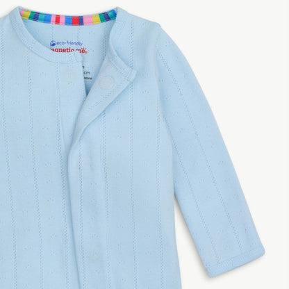 PREORDER Magnetic Me Love Lines Blue Pointelle Footie
