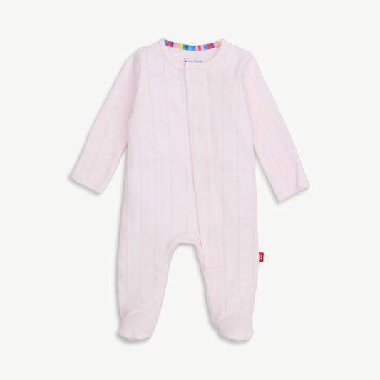 PREORDER Magnetic Me Love Lines Pink Pointelle Footie