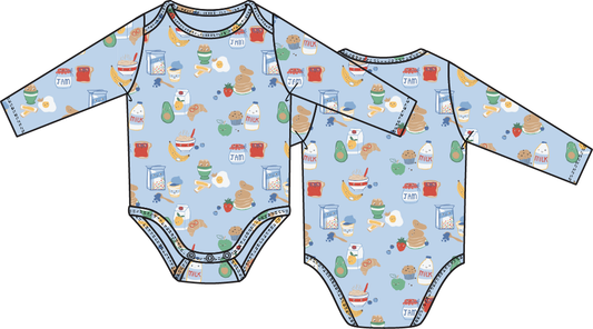 PREORDER Angel Dear Breakfast Club Blue - Long Sleeve Bodysuit