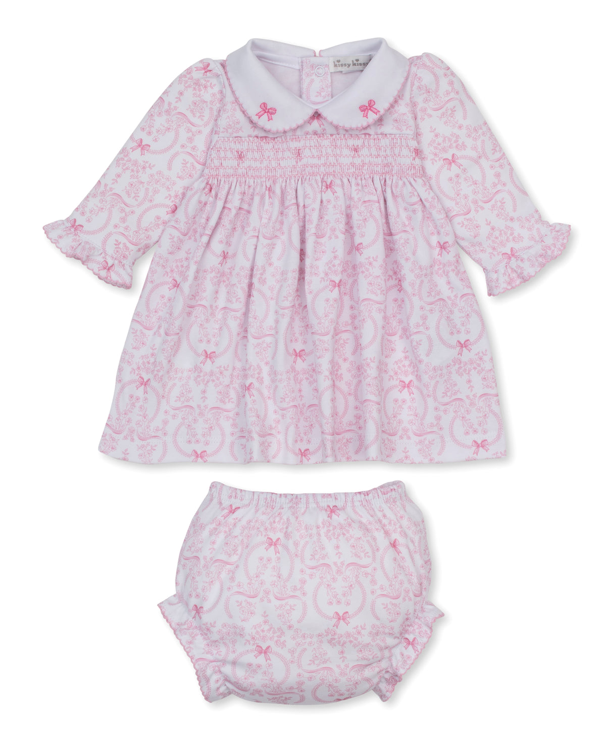 Kissy Kissy Delicate Blooming Bows smocked dress set - Persnickety Shop