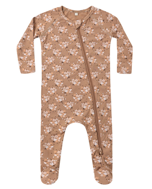 * PRE ORDER* RYLEE + CRU BAMBOO ZIP FOOTIE FALL FLORAL