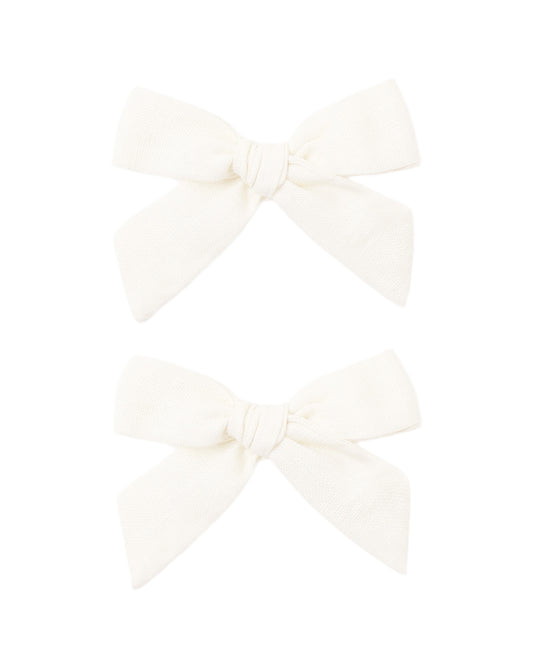 *PRE ORDER* RYLEE + CRU TEEN BOWS, SET OF 2 IVORY