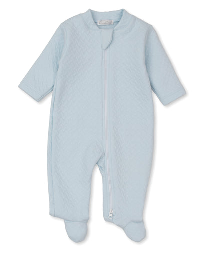Kissy Kissy jacquard footie w/ zip