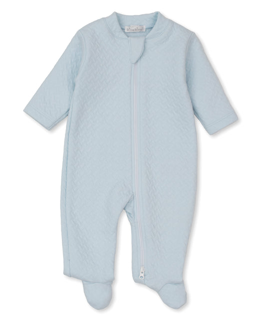 Kissy Kissy jacquard footie w/ zip
