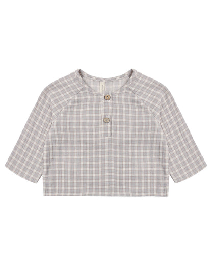 QUINCY MAE ZION SHIRT BLUE GINGHAM