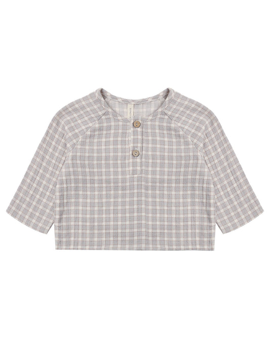 QUINCY MAE ZION SHIRT BLUE GINGHAM