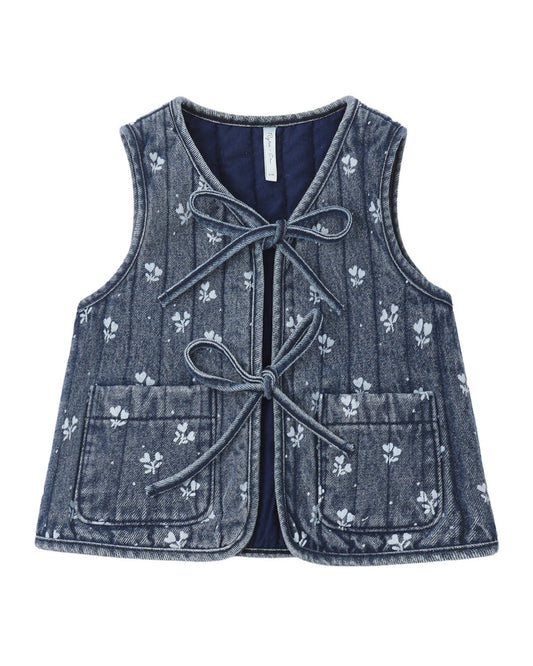 RYLEE + CRU DENIM VEST HEART DITSY