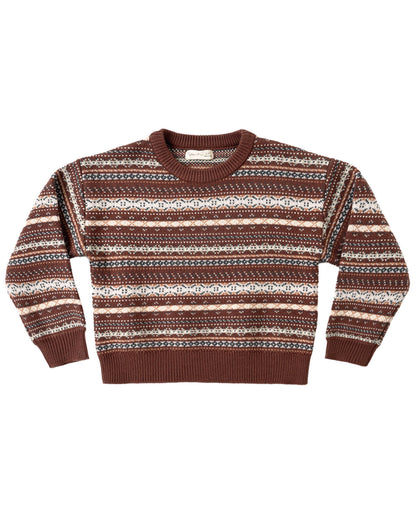 RYLEE + CRU ASPEN SWEATER MULBERRY MULTI-STRIPE