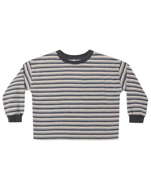 RYLEE + CRU RELAXED LONG SLEEVE TEE BLUE STRIPE