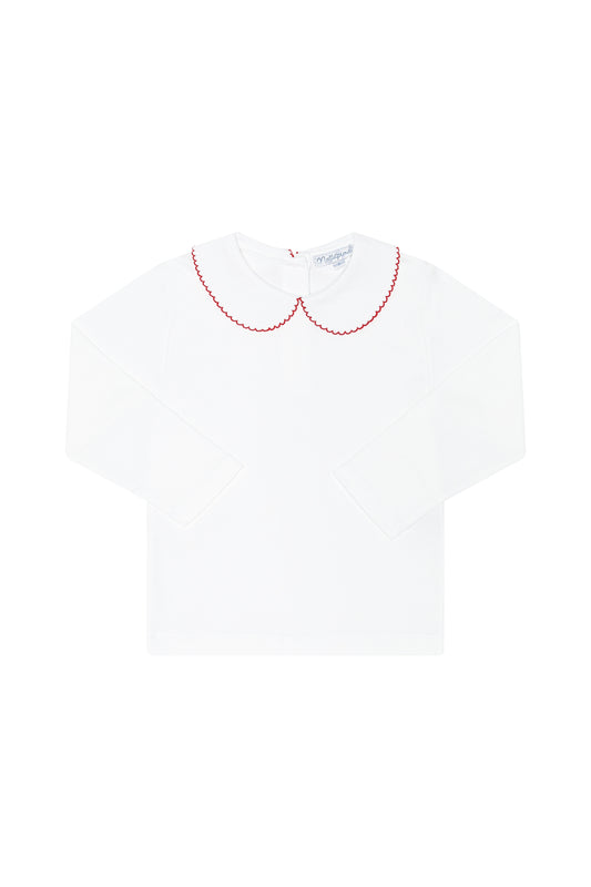 NELLAPIMA Elise Peter Pan Collar Shirt - RED
