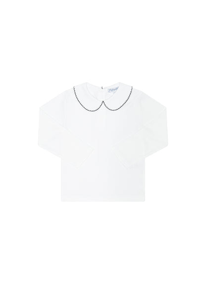 NELLAPIMA Elise Peter Pan Collar Shirt - Navy