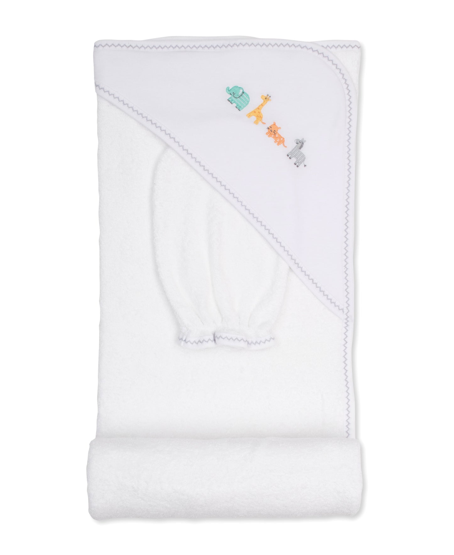 KISSY KISSY Hooded Towel w/ Mitt Set Baby Jungle Crew