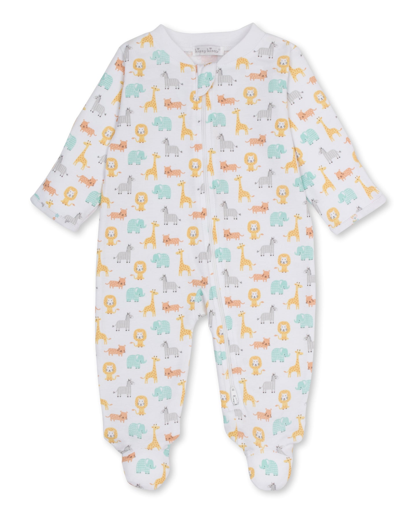 Kissy Kissy footie w/ zip prt Jungle Crew Print