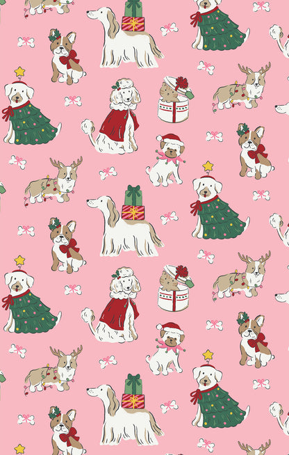 PREORDER Angel Dear Christmas Dogs Pink - Long Sleeve Bodysuit