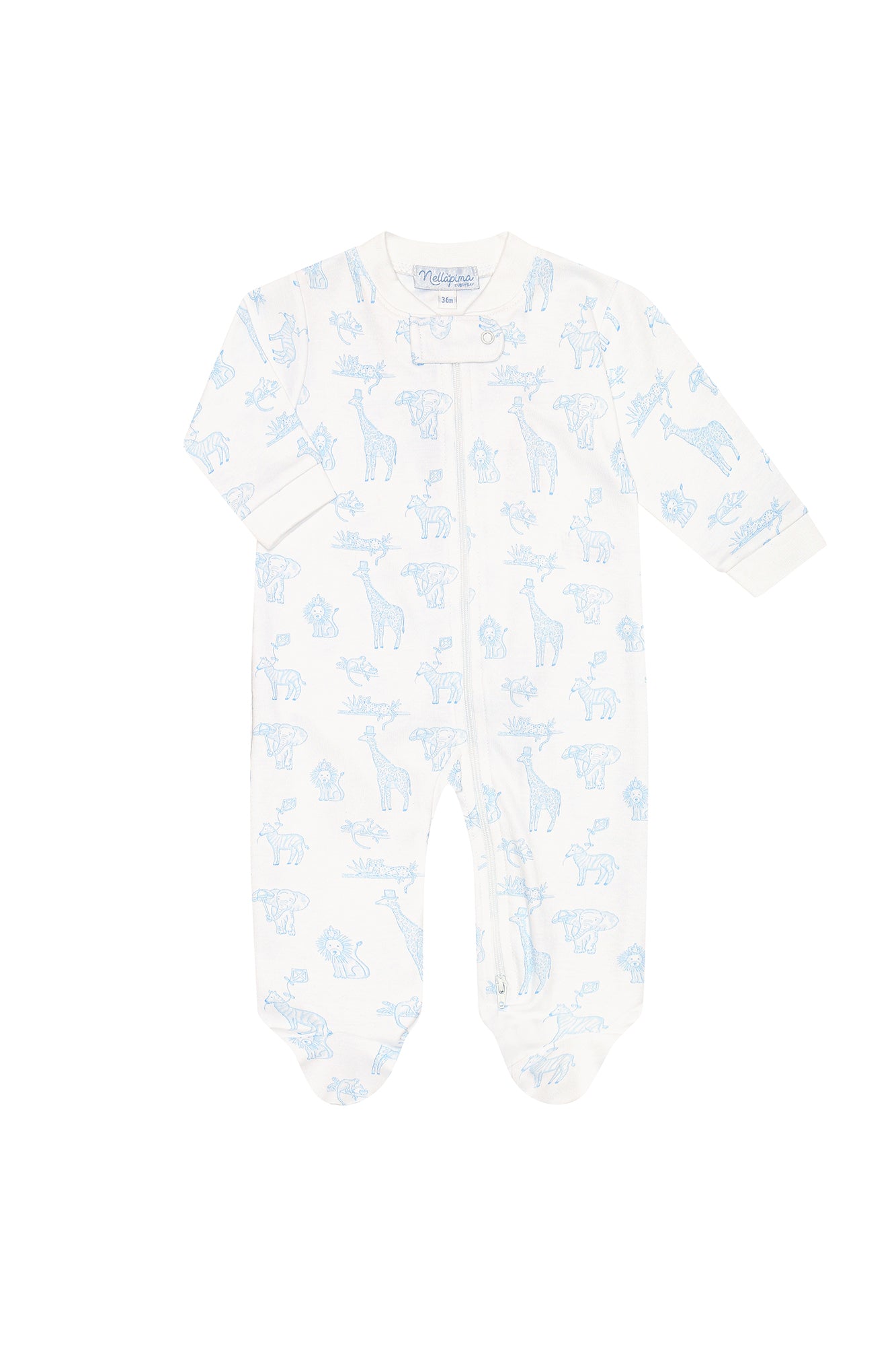Nellapima BLUE SAFARI ZIPPER FOOTIE - Persnickety Shop