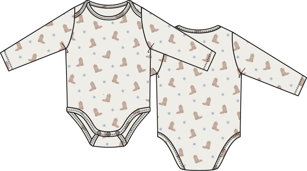 PREORDER Angel Dear Mini Cowboy Boots - Long Sleeve Bodysuit