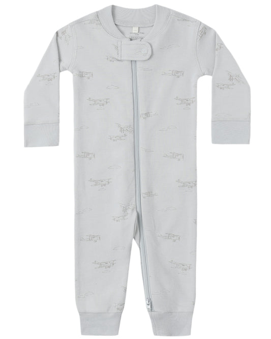 Quincy Mae ZIP LONGSLEEVE SLEEPER AIRPLANE - Persnickety Shop