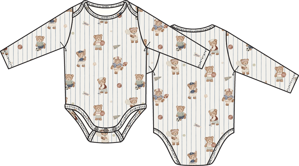 PREORDER Angel Dear Mixed Sports Bears - Long Sleeve Bodysuit