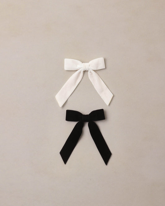 Noralee VELVET BOWS SET BLACK, IVORY
