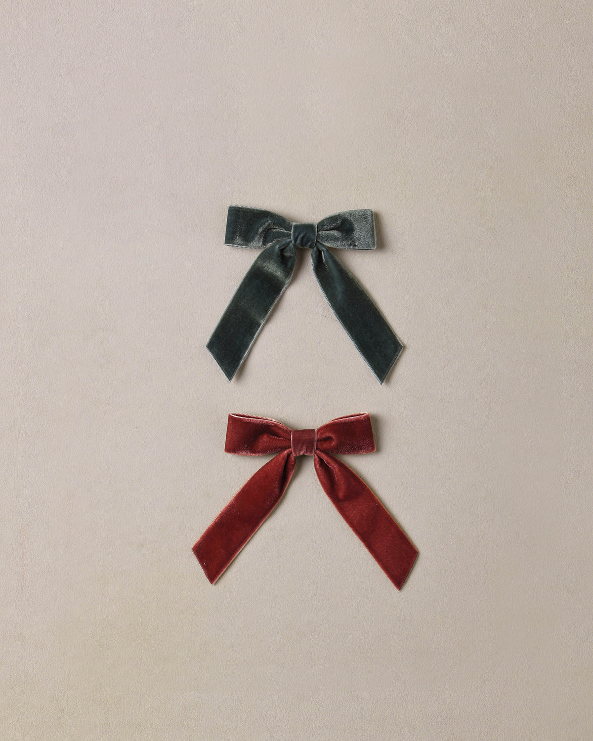 Noralee VELVET BOWS SET GREEN, RUBY