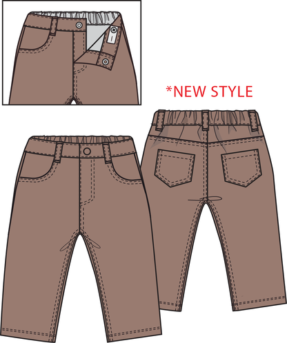 Angel Dear Solid Beaver Fur Corduroy - Adjustable Pants