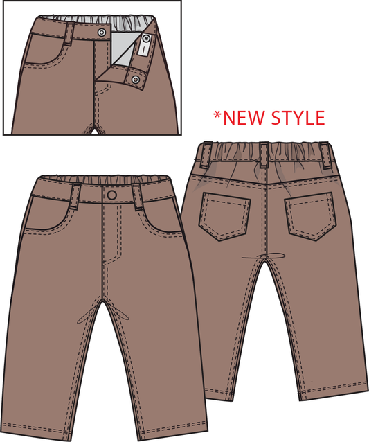 PREORDER Angel Dear Solid Beaver Fur Corduroy - Adjustable Pants