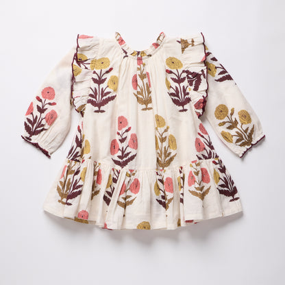 Pink Chicken GIRLS HARPER DRESS- HARVEST DANDELION
