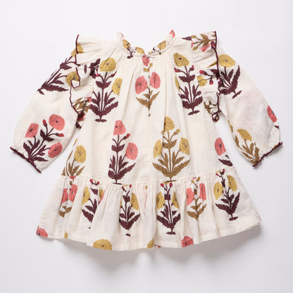 Pink Chicken GIRLS HARPER DRESS- HARVEST DANDELION