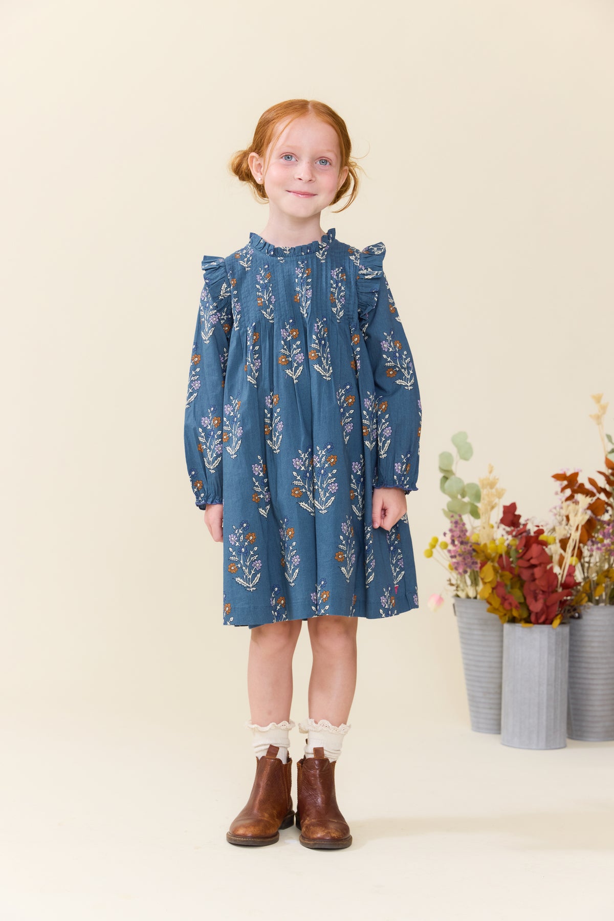 Pink Chicken GIRLS JAIPUR DRESS - BALSAM DEWDROP