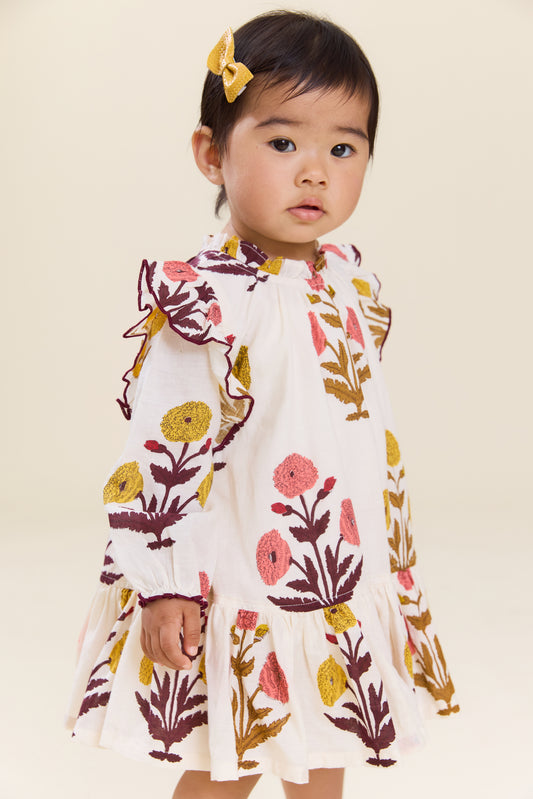 Pink Chicken BABY GIRLS HARPER DRESS SET - HARVEST DANDELION