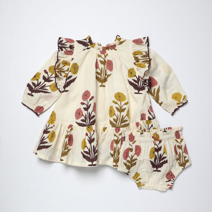 Pink Chicken BABY GIRLS HARPER DRESS SET - HARVEST DANDELION