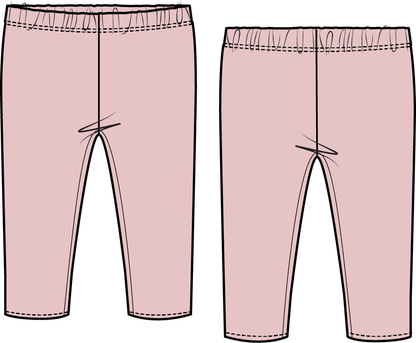 Angel Dear Solid Veiled Pink Rib - Legging