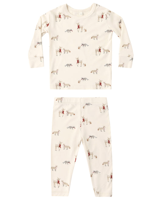Quincy Mae BAMBOO PAJAMA SET FOREST FRIENDS