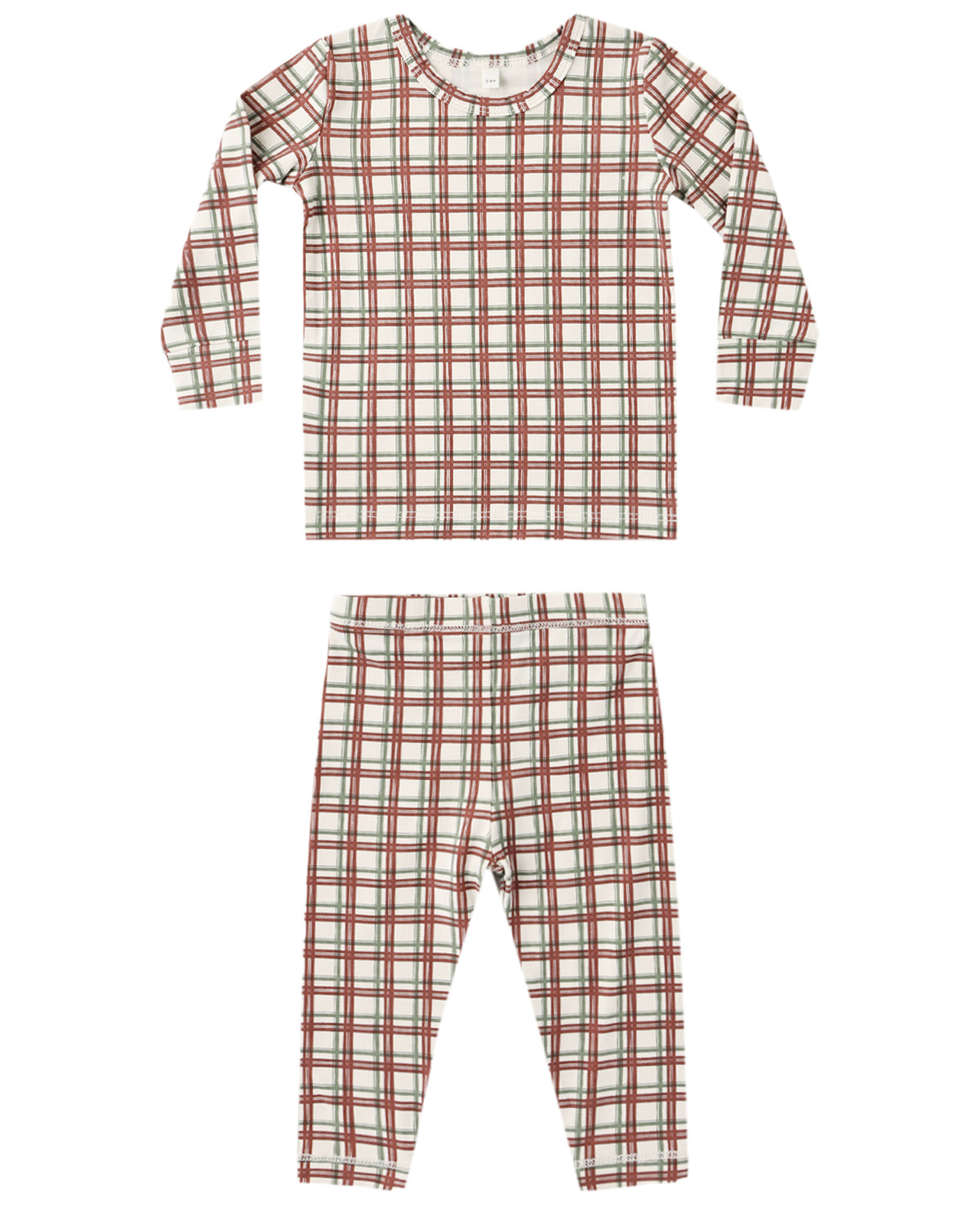 Quincy Mae BAMBOO PAJAMA SET REDWOOD CHECK