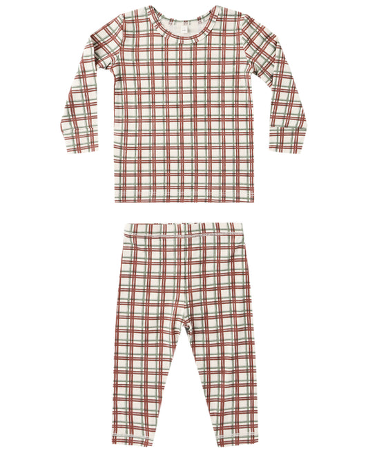 Quincy Mae BAMBOO PAJAMA SET REDWOOD CHECK