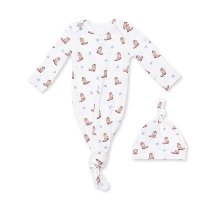 PREORDER Angel Dear Mini Cowboy Boots - Knotted Gown And Knotted Hat