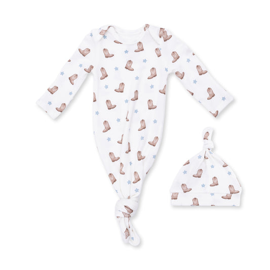 PREORDER Angel Dear Mini Cowboy Boots - Knotted Gown And Knotted Hat