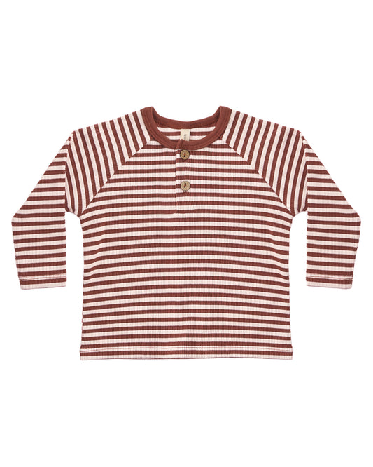 Quncy Mae HENLEY KNIT TOP CANDY STRIPE - Persnickety Shop