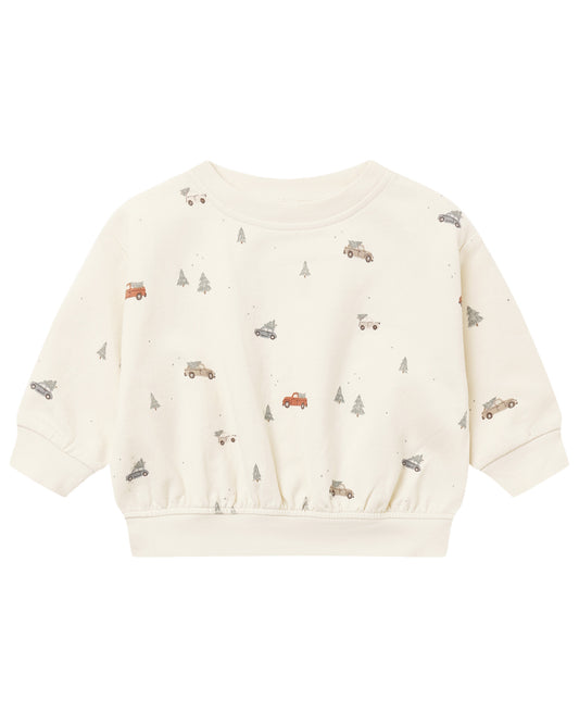 Quincy Mae RELAXED FLEECE SWEATSHIRT HOLIDAY DRIVE - Persnickety Shop