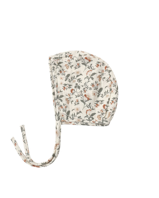Quincy Mae WOVEN BABY BONNET HOLIDAY FLORAL