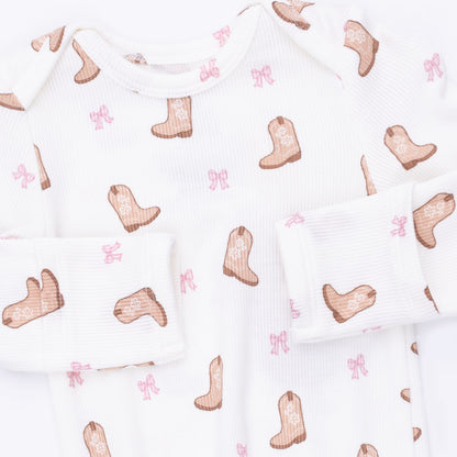 PREORDER Angel Dear Mini Cowgirl Boots - Knotted Gown And Knot Headband