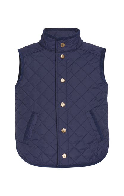 Little English Classic Quilted Vest - Navy