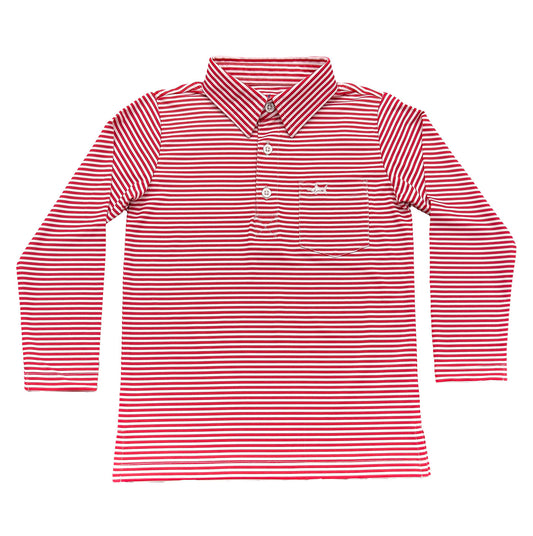 SALTWATER BOYS COMPANY LS  INSHORE PERFORMANCE POLO RED STRIPE (Copy) - Persnickety Shop