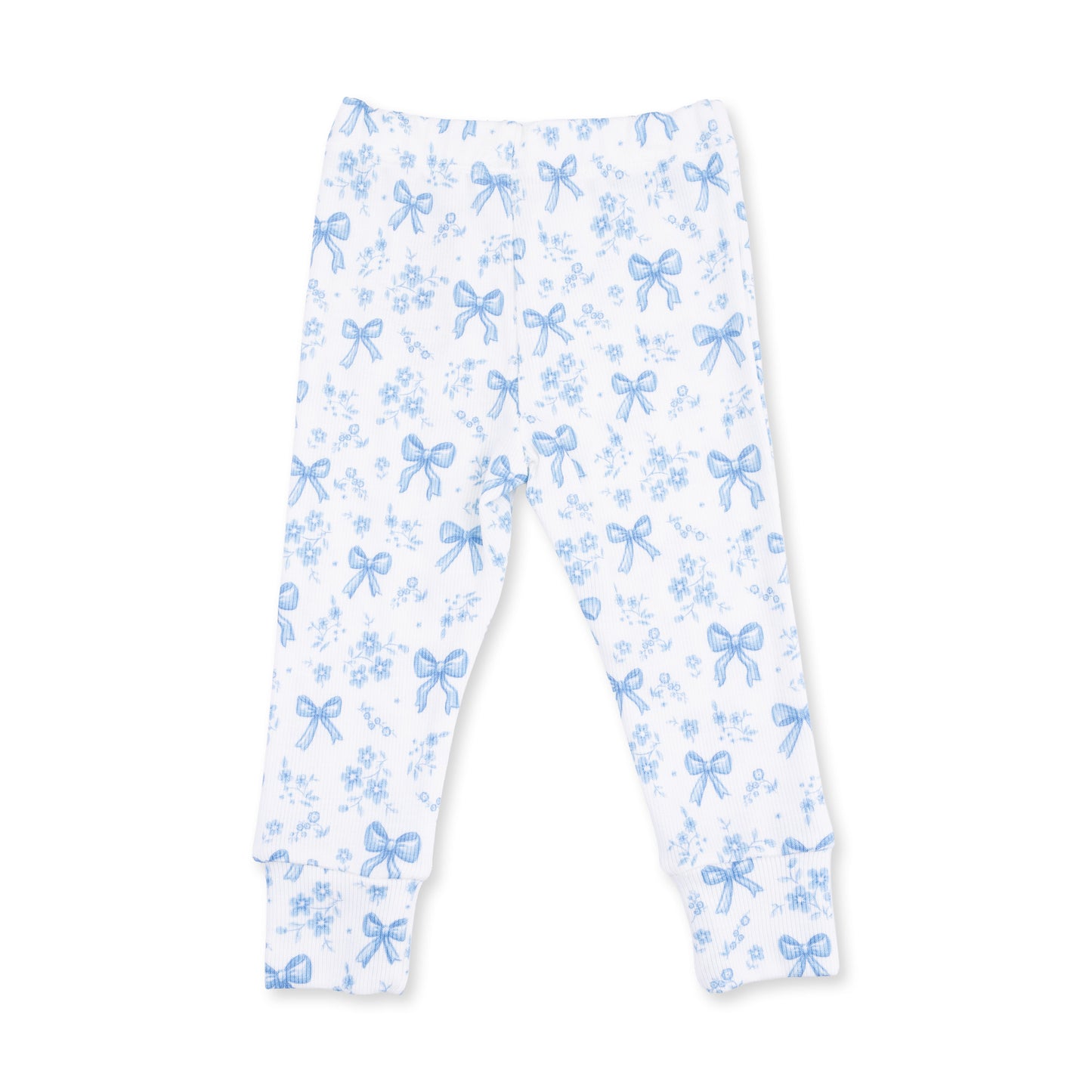 PREORDER Angel Dear Blue Bows And Flowers - Short Sleeve Loungewear Set