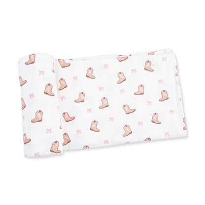 PREORDER Angel Dear Mini Cowgirl Boots - Swaddle Blanket