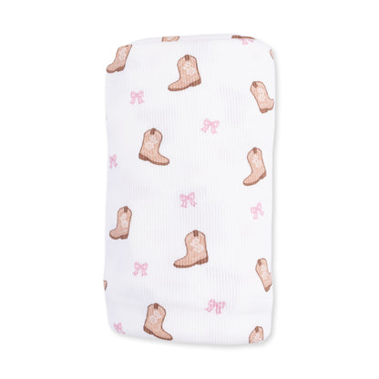 PREORDER Angel Dear Mini Cowgirl Boots - Swaddle Blanket
